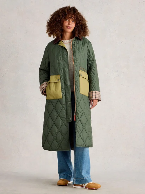 Manteau Matelassé Long Stella - Dk Green - 48 Image 2