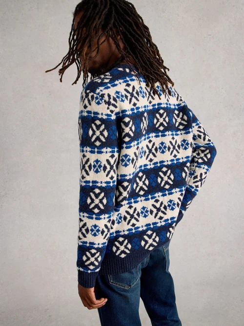 Geo Fairisle à col rond - Navy Multi - XL Image 4