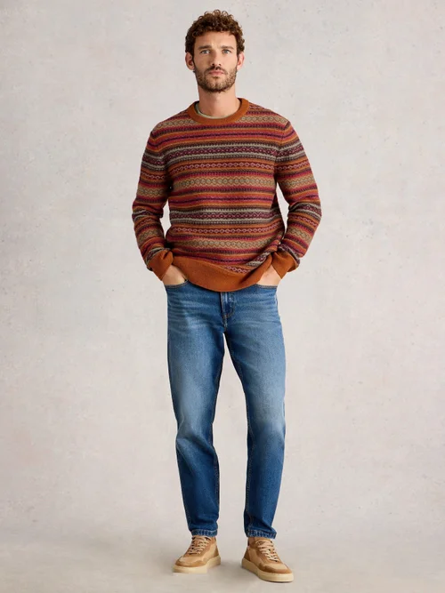 Ossett Fairisle Col rond - Orange Mlt - XXL Image 2