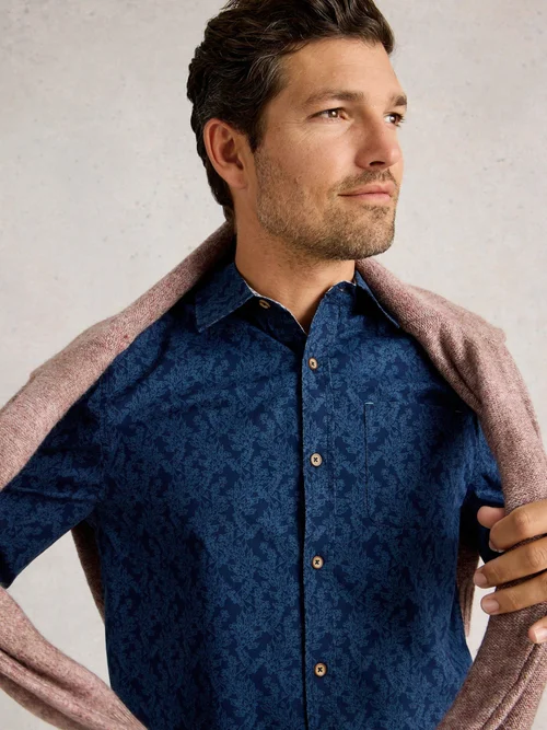 Chemise Finsbury À Imprimé Vigne - Navy Pr - XXXL/R Image 3