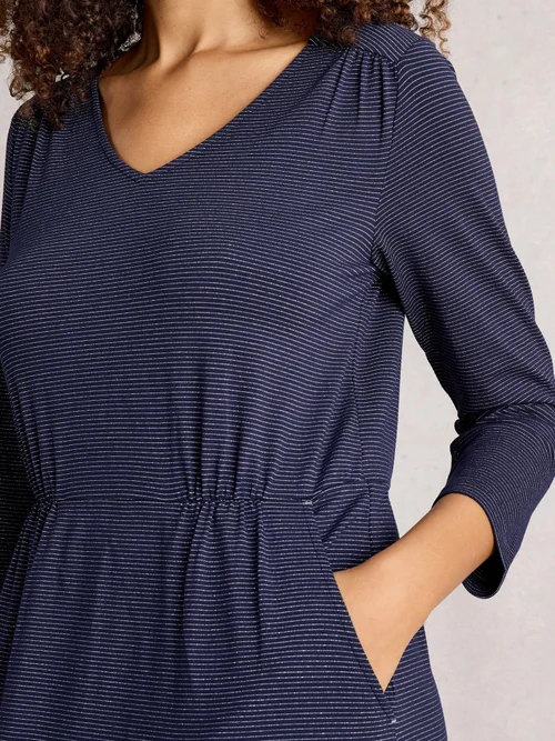 Robe En Jersey Scintillant Tallie - Navy Multi - 52/R Image 3