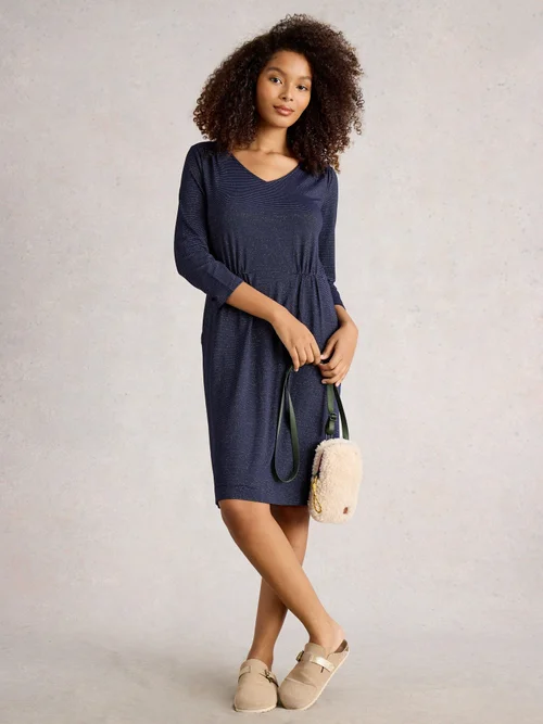 Robe En Jersey Scintillant Tallie - Navy Multi - 52/R Image 2