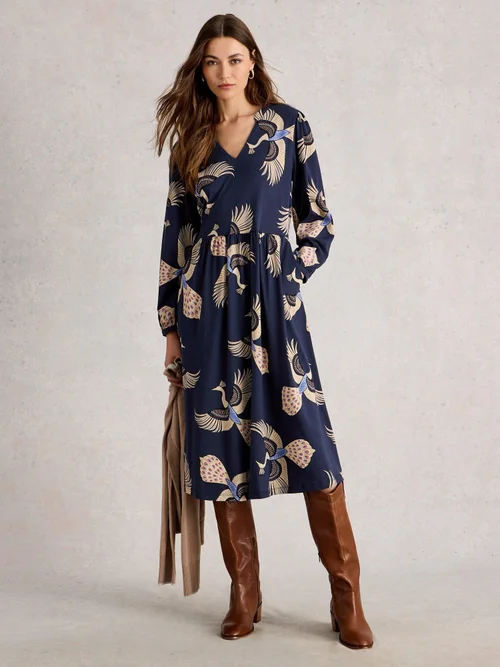 Robe En Jersey Leah - Navy Multi - 36/R Image 2