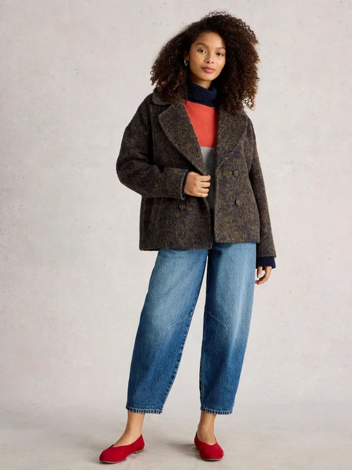 Veste En Laine Mélangée Josie - Navy Multi - 50 Image 2