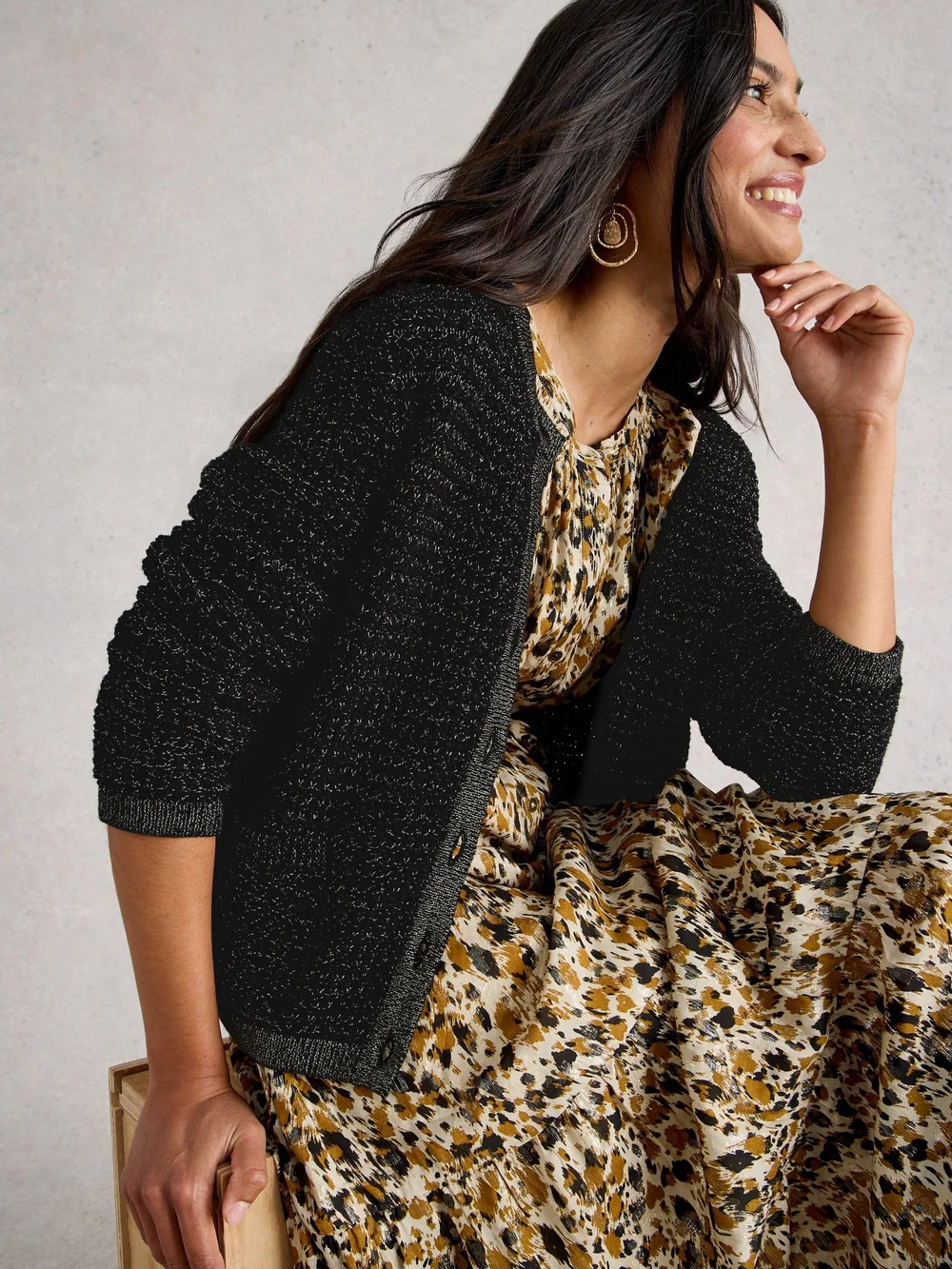 Belle Sparkle Cardi - Pure Blk - 52 Image 1