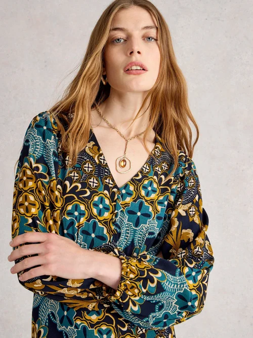 Robe Hope À Coupe En Biais - Navy Multi - 52/R Image 3