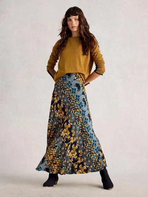 Jupe Longue Hope Coupée En Biais - Navy Multi - 38/R Image 2