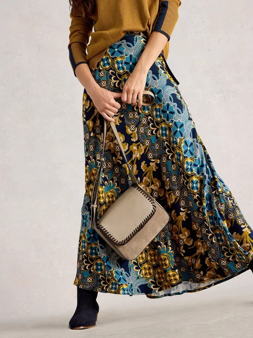 Jupe Longue Hope Coupée En Biais - Navy Multi - 38/R Image 3
