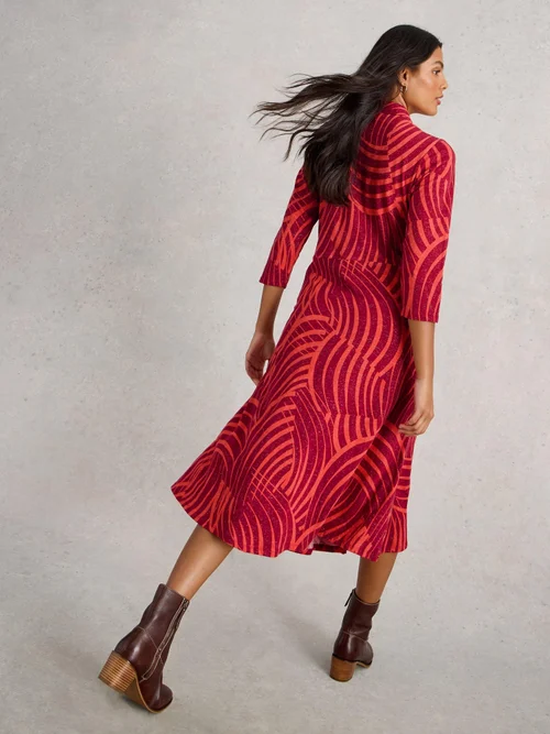 Robe Chemise En Jersey Scintillant Rua - Red Pr - 50/R Image 4