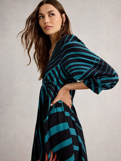 Robe Midi Lucy - Blk Mlt - 34/R Image 3