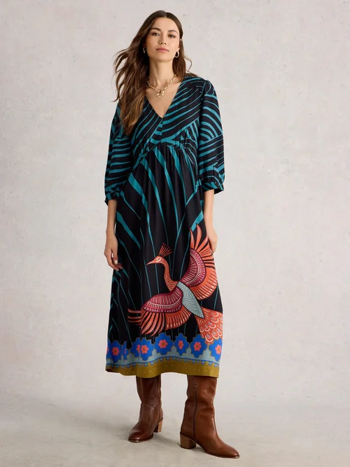 Robe Midi Lucy - Blk Mlt - 34/R Image 2