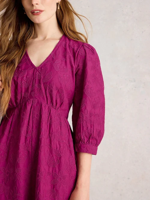 Robe Brodée Lucy - Mid Pink - 52/R Image 3