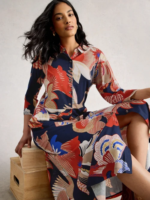 Robe Chemise En Jersey Rua - Red Mlt - 52/R Image 1