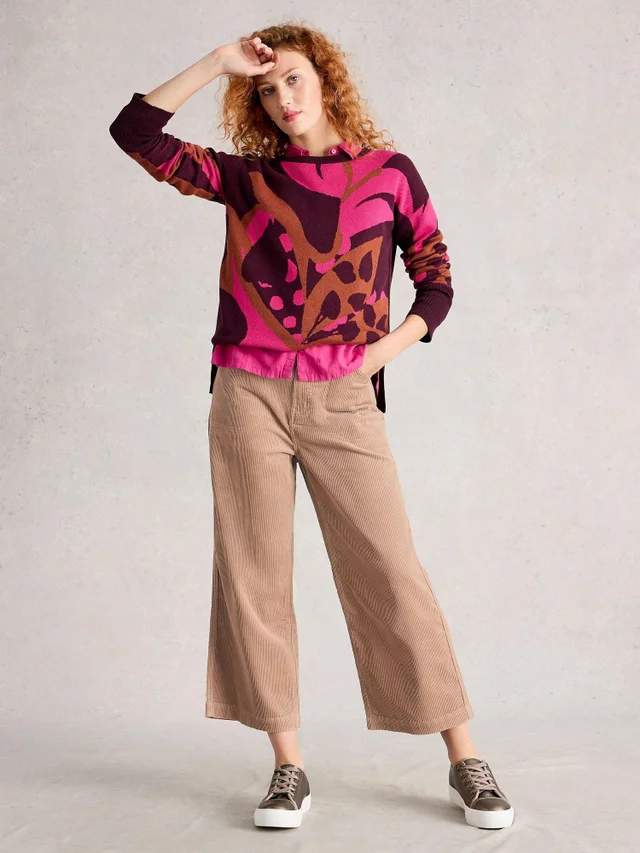 7/8-Kordhose Tia mit weitem Bein