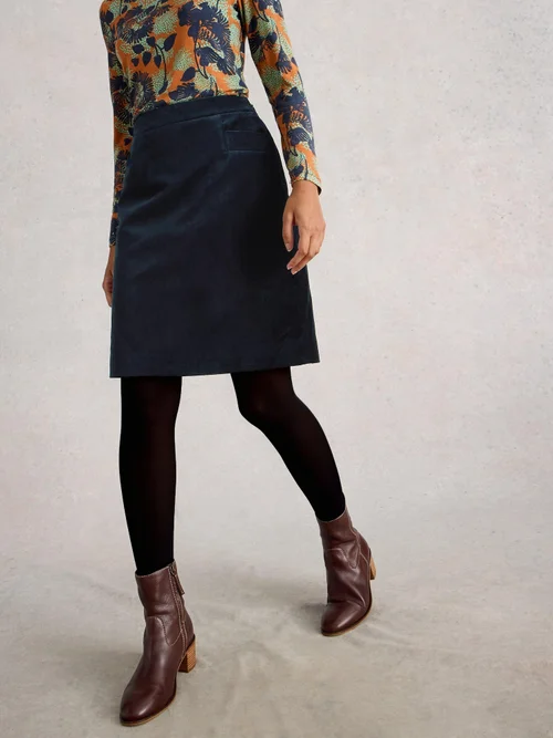 Jupe En Velours Corail - Dark Navy - 52 Image 3