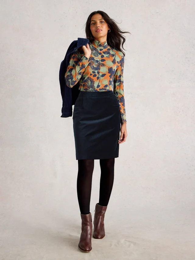 Jupe En Velours Corail