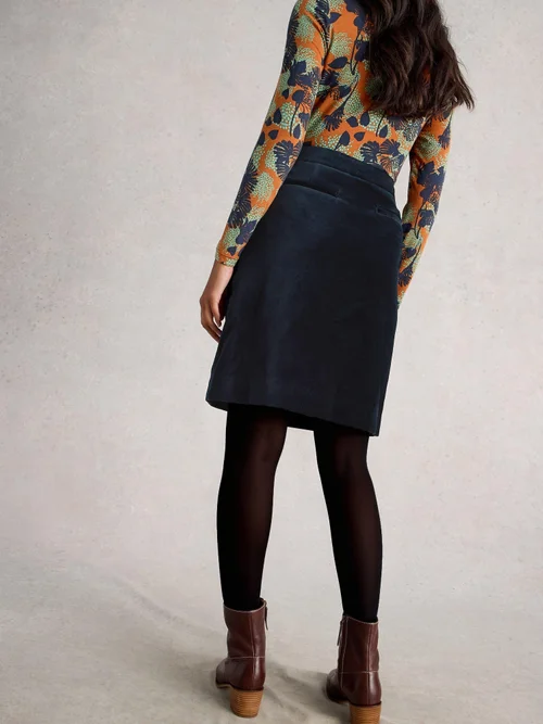 Jupe En Velours Corail - Dark Navy - 52 Image 4