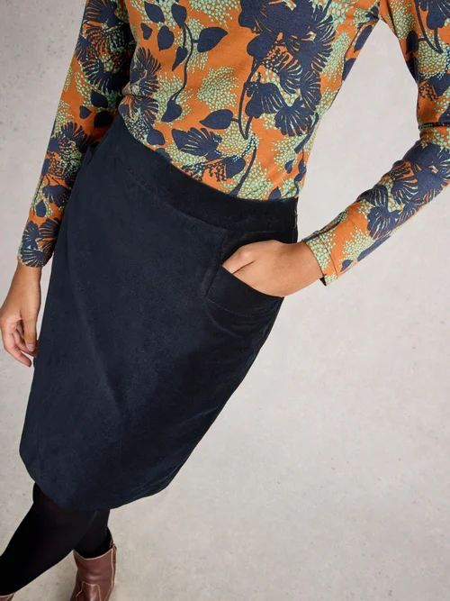 Jupe En Velours Corail - Dark Navy - 52 Image 1