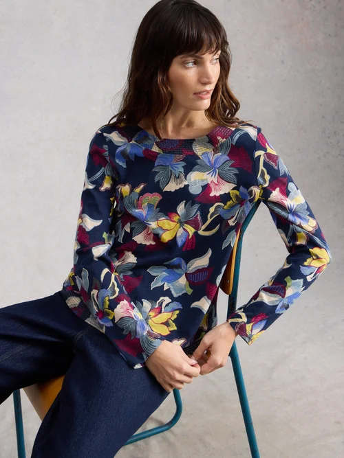 Weaver Ls Tee - Navy Pr - 52 Image 1