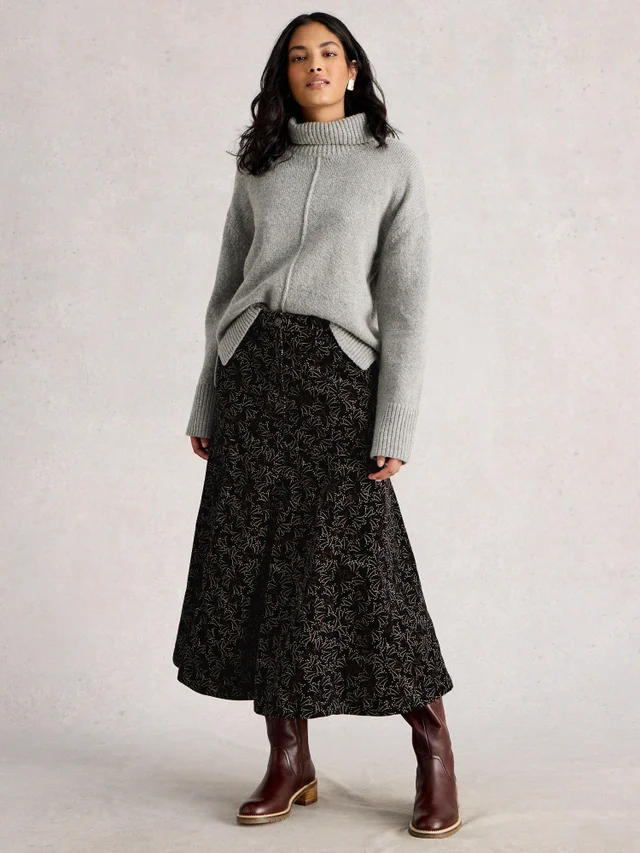 Jupe Midi En Velours Côtelé Quinn