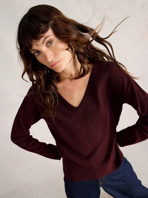 Pull Lily À Col En V - Mid Plum - 52 Image 3
