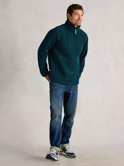 Borg Demi-Zip - Mid Teal - XXXL Image 2