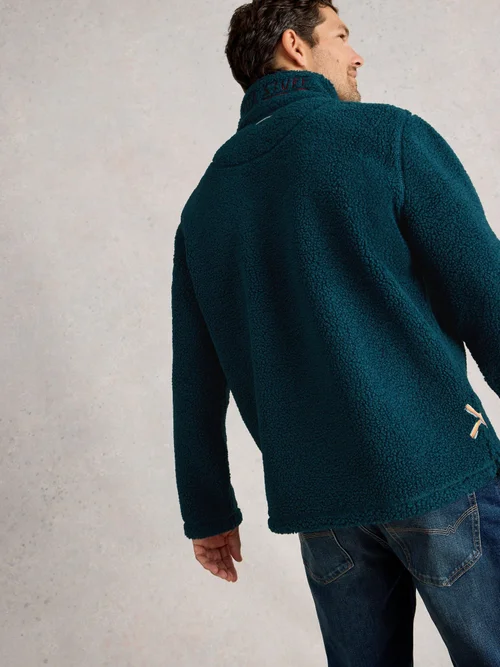 Borg Demi-Zip - Mid Teal - XXXL Image 4