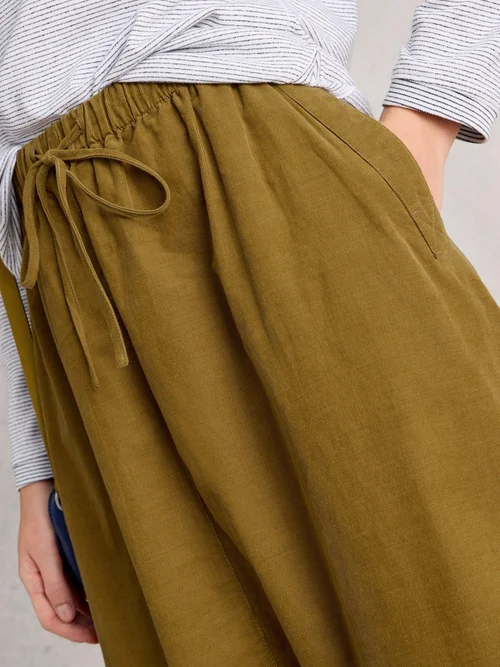 Jupe Midi En Velours Côtelé Tilly - Khaki Grn - 52/R Image 3