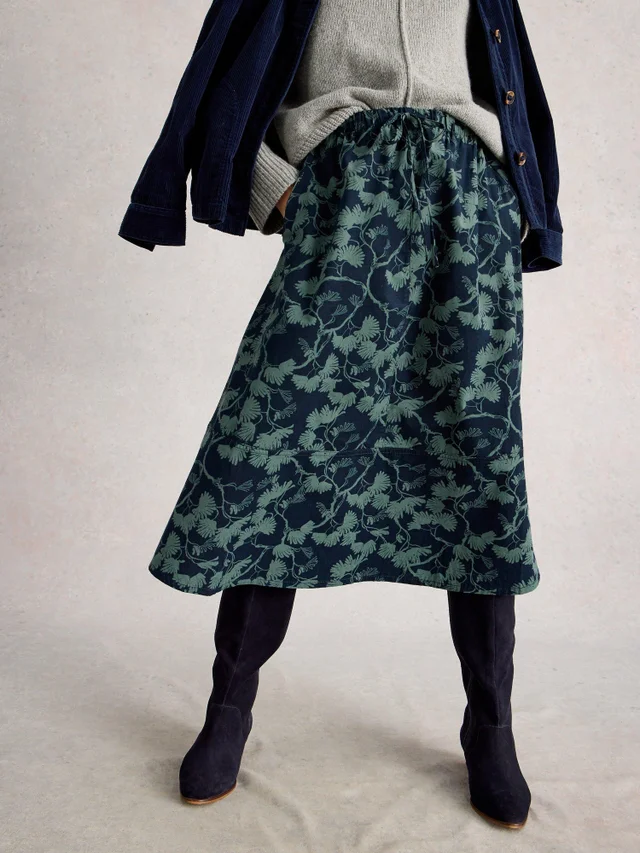 Jupe Midi En Velours Côtelé Tilly