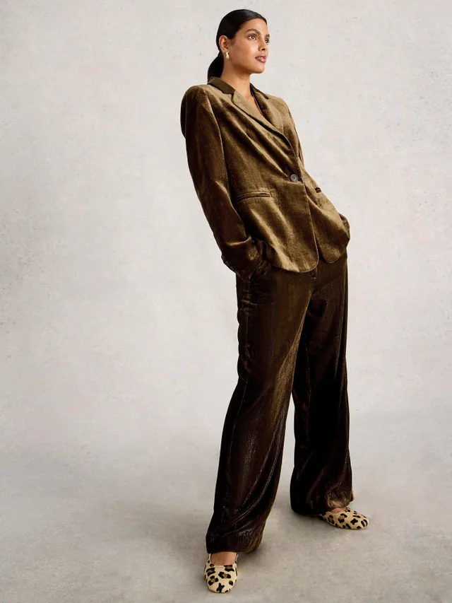 Pantalon large en velours Belle