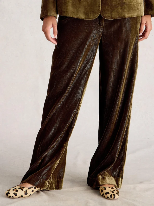 Pantalon large en velours Belle