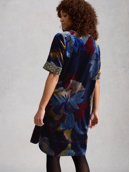 Robe en velours June - Navy Multi - 52/R Image 4