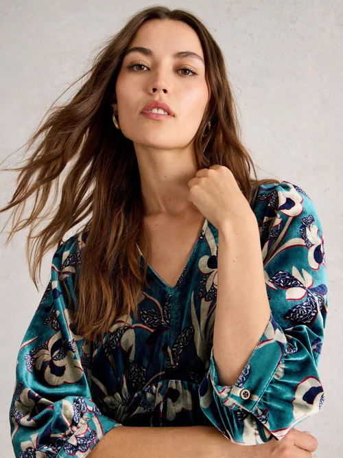 Robe En Velours Lucy - Blue Mlt - 52/R Image 3