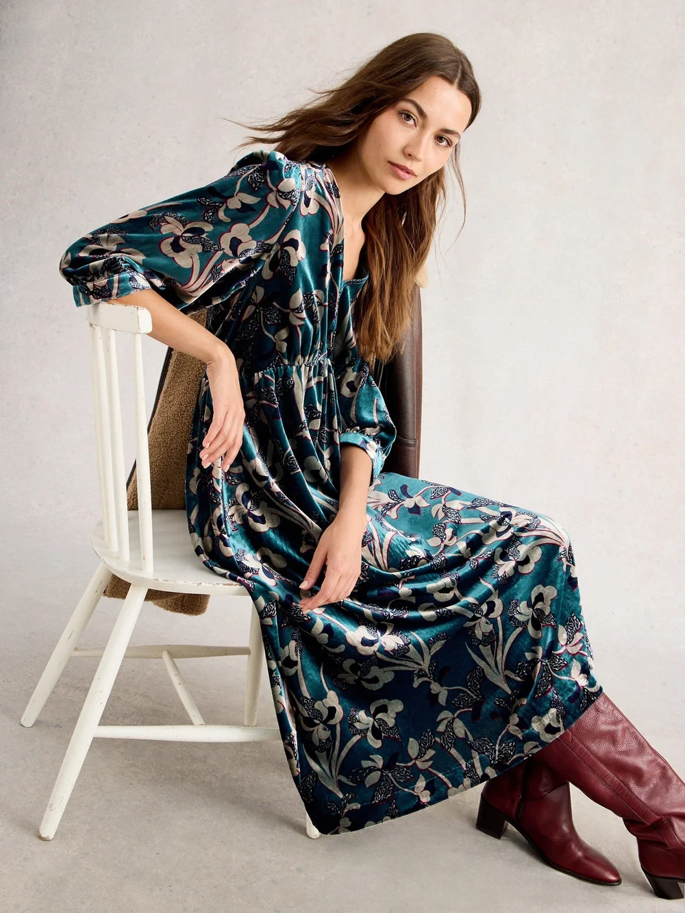 Robe En Velours Lucy - Blue Mlt - 52/R Image 1