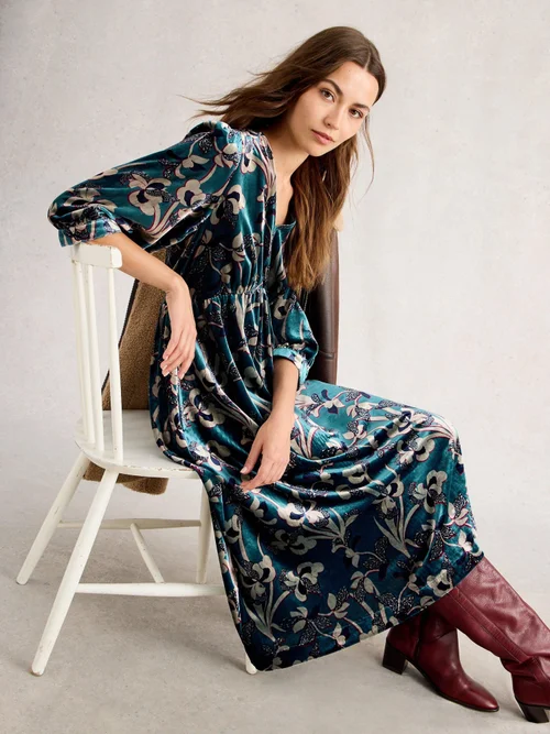 Robe En Velours Lucy - Blue Mlt - 52/R Image 1