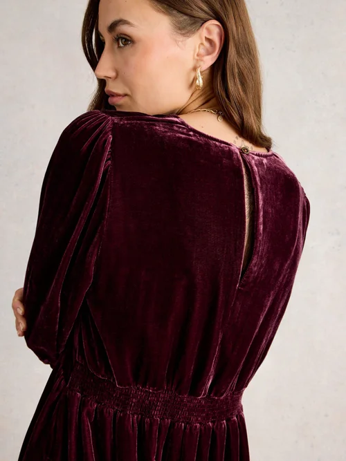 Robe En Velours Lucy - Dk Plum - 40/R Image 3