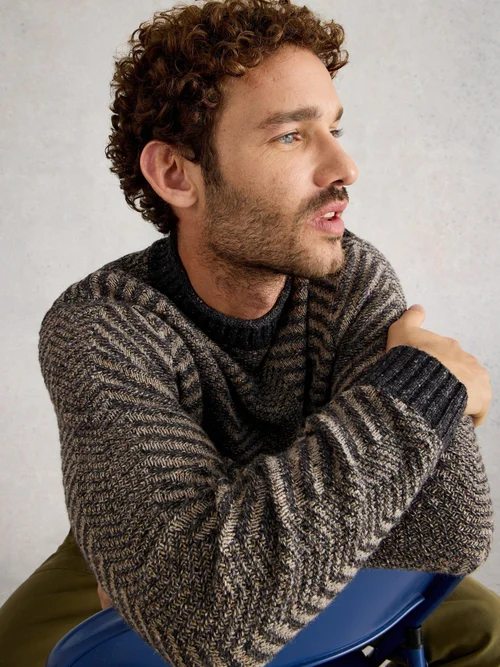 Pull À Col Rond Jarrow À Motif Chevrons - Grey Mlt - XXL Image 3