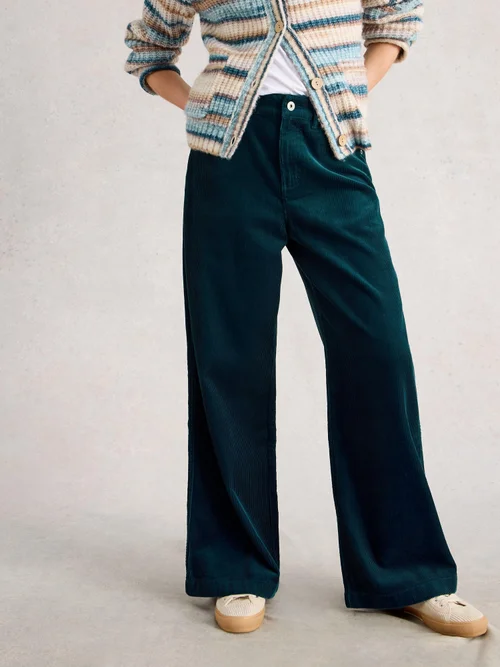 Pantalon Large En Velours Côtelé Ayla - Dk Teal - 50/R Image 3