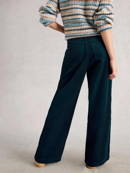 Pantalon Large En Velours Côtelé Ayla - Dk Teal - 50/R Image 4