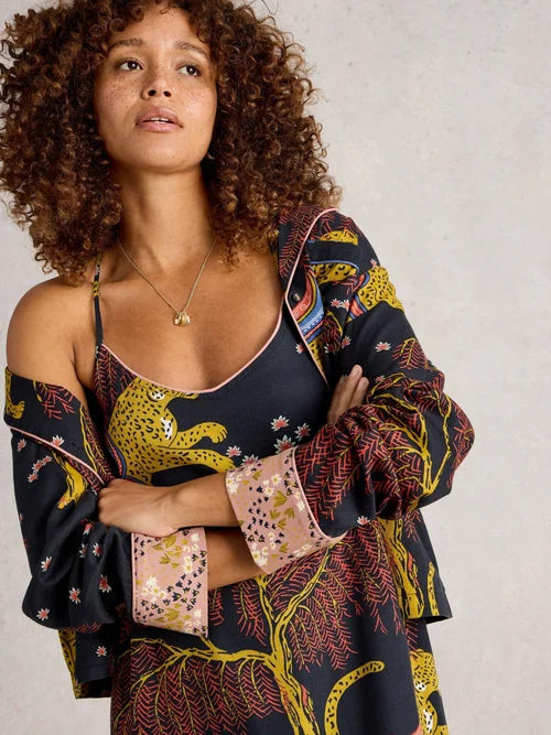 Chemise De Nuit Iris Cami - Blk Mlt - XL Image 1