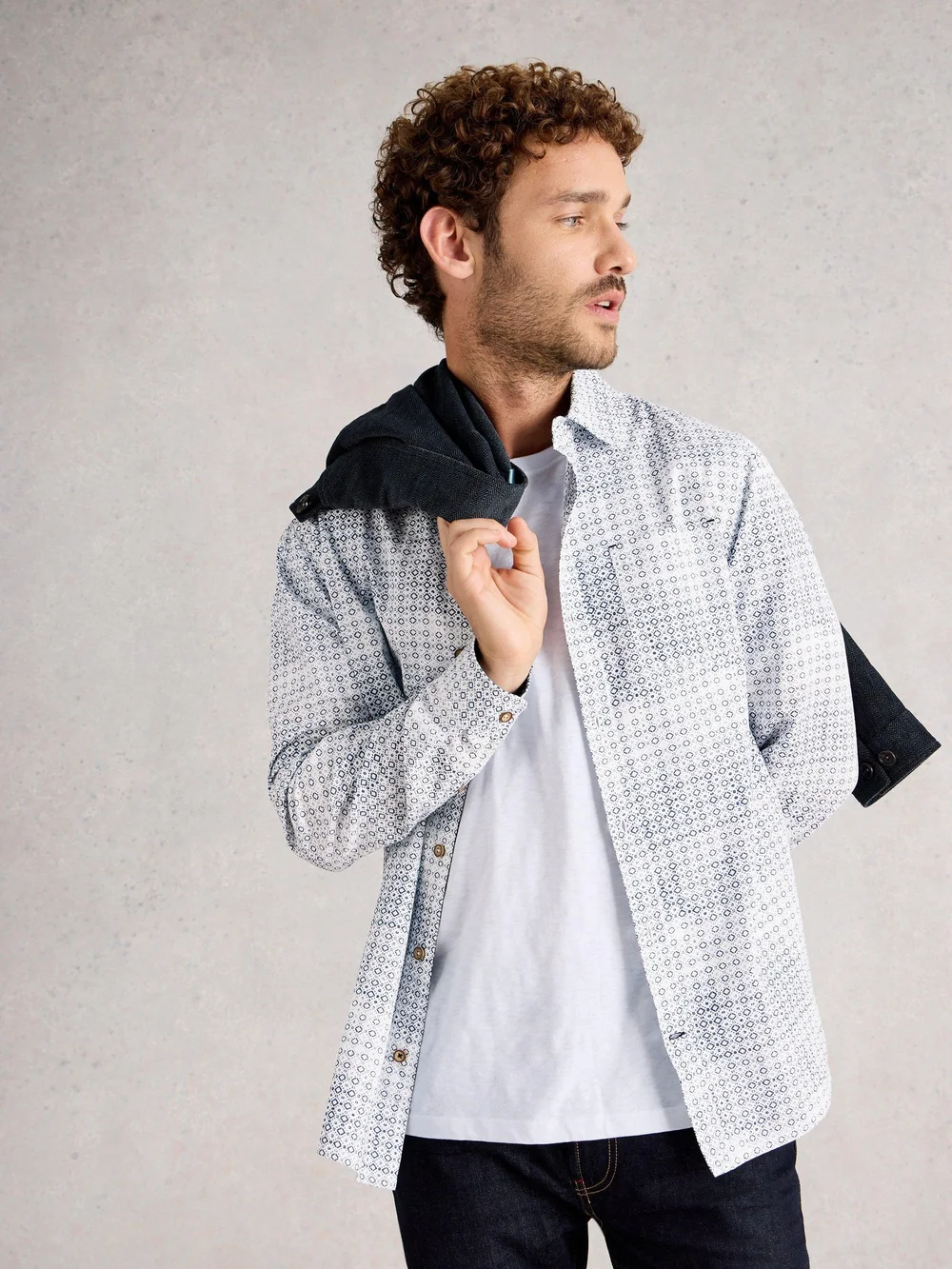 Chemise À Imprimé Géométrique Finsbury - Blue Pr - XXL/R Image 1