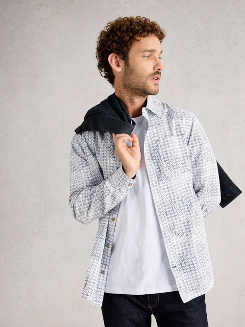 Chemise À Imprimé Géométrique Finsbury - Blue Pr - XXL/R Image 1