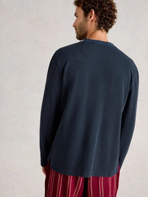 Henley Gaufré Helston - Dark Navy - XXXL Image 4