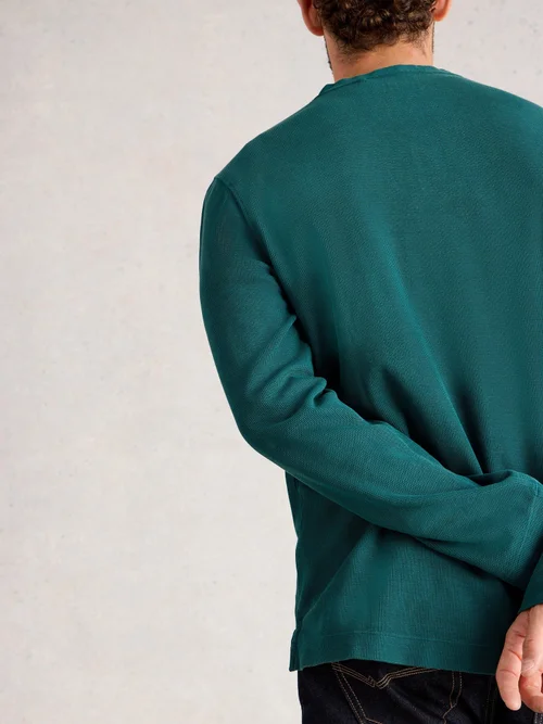 Henley Gaufré Helston - Mid Green - XXXL Image 4