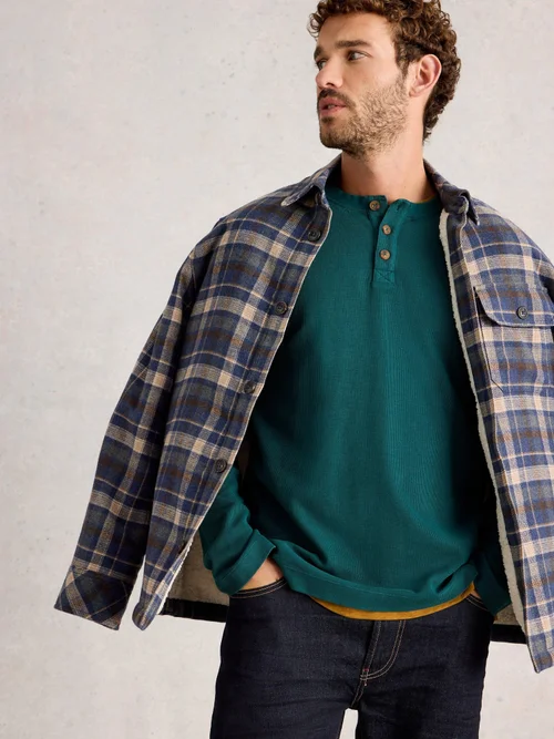 Henley Gaufré Helston - Mid Green - XXXL Image 1