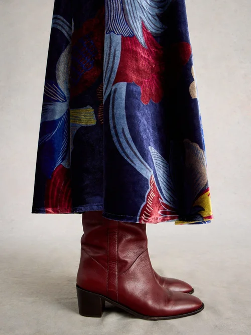 Jupe En Velours Coupé En Biais Hope - Navy Multi - 52/R Image 3