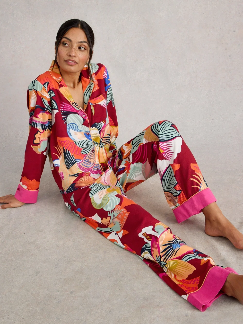 Pyjama Bio Nina - Red Mlt - XXXL/S Image 1