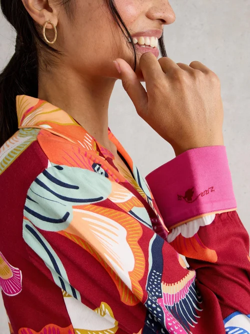 Chemise De Nuit Nina Organic - Red Mlt - XXXL Image 3