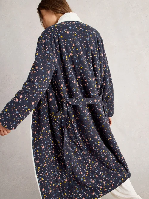 Robe De Chambre Doublée Ava - Navy Multi - XXL Image 4