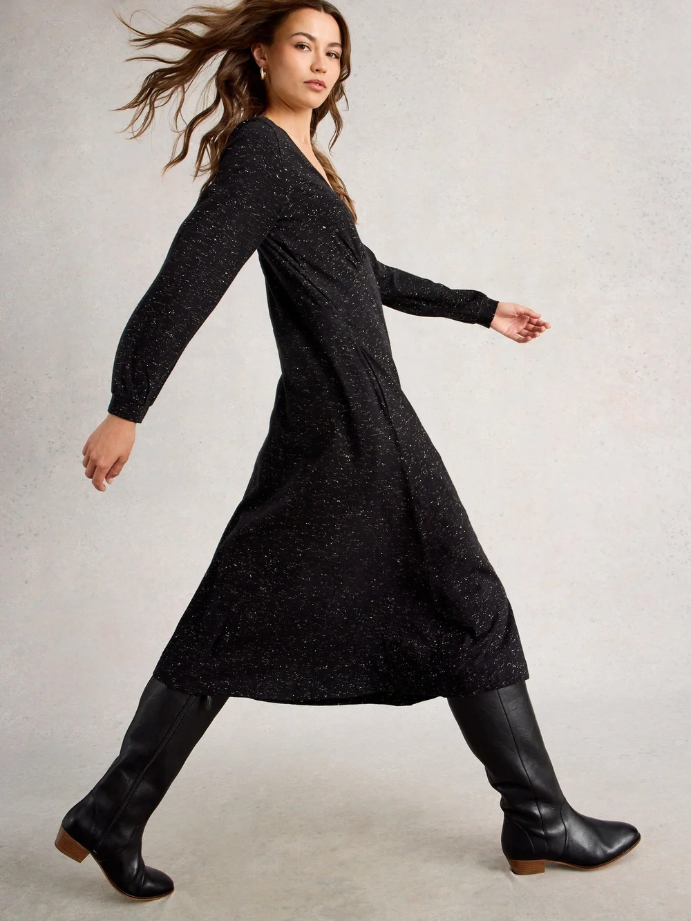 Robe En Jersey Scintillant Megan - Pure Blk - 52/R Image 1